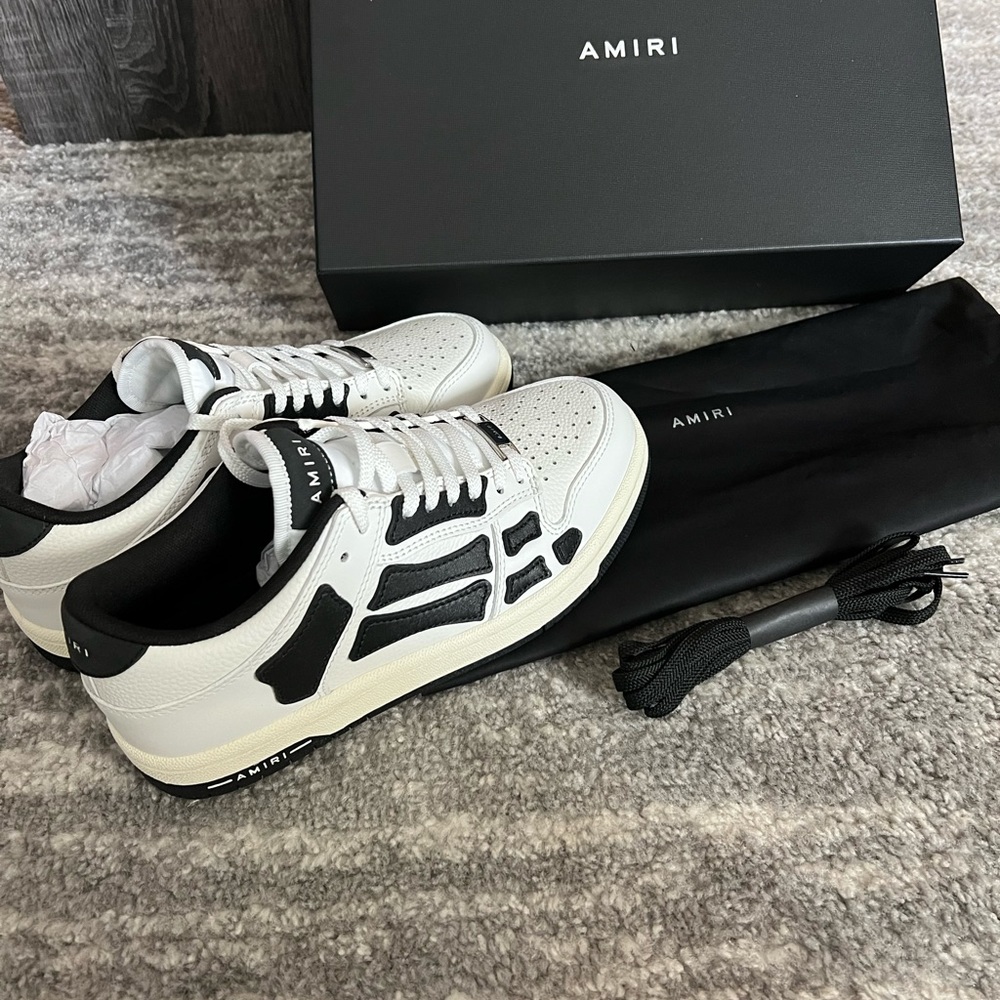 Amiri Skel Leather Low-Top Sneakers (Women size 8)